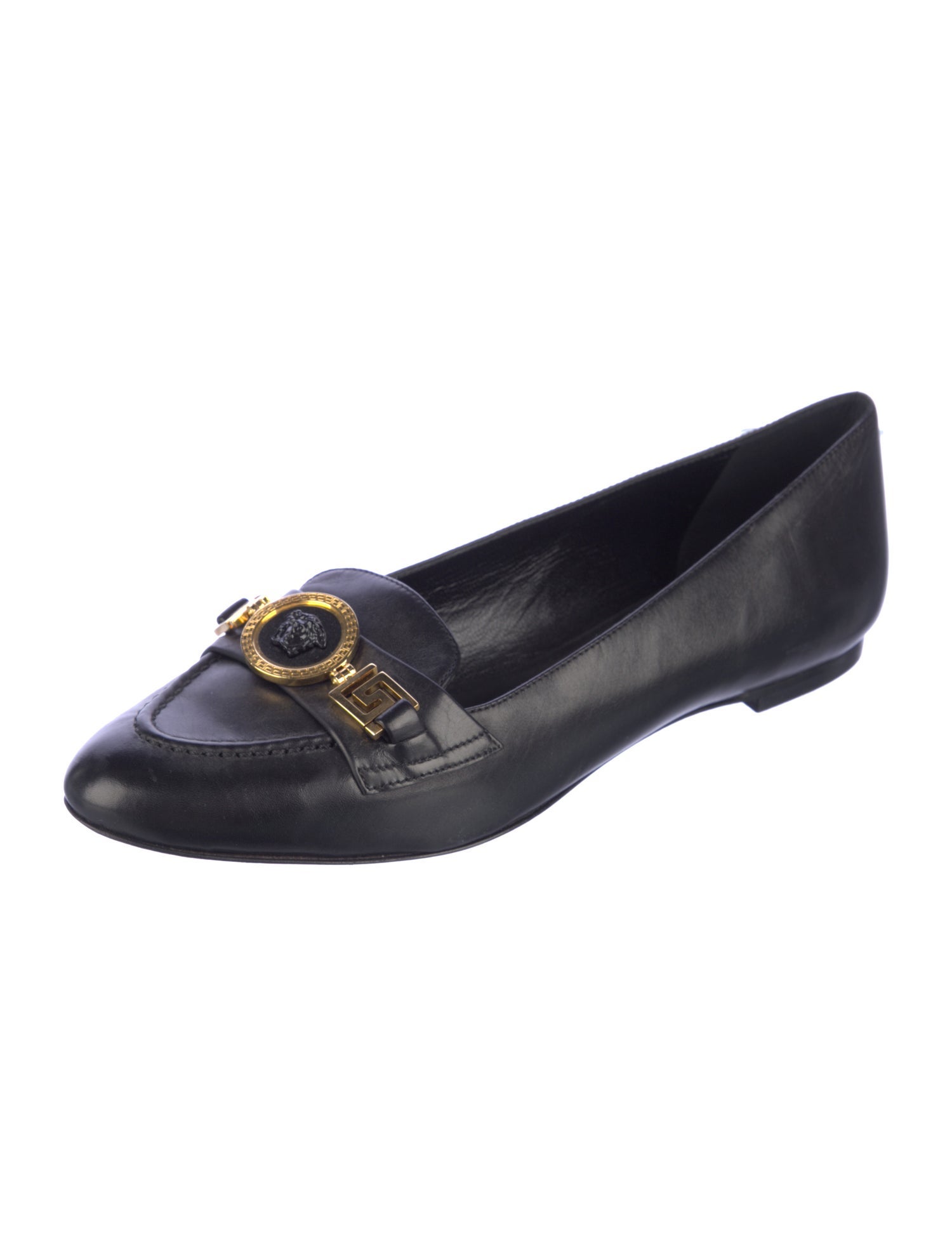 Versace Medusa Insignia Leather Loafers