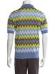 Versace Striped Crew Neck Polo Shirt