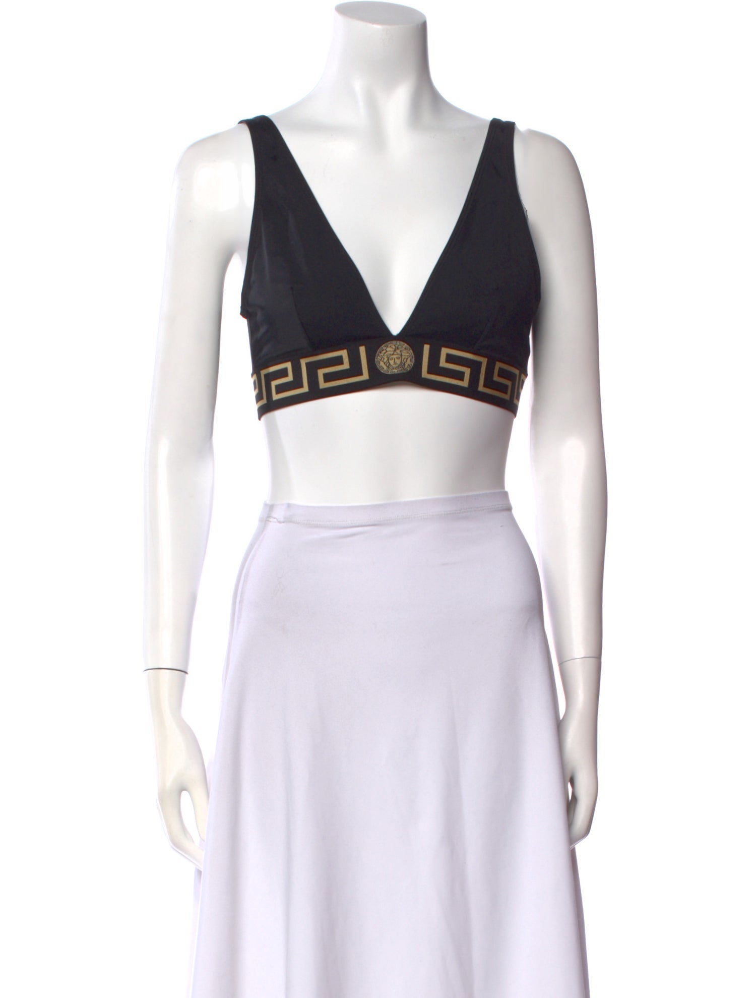 Versace V-Neck Sleeveless Crop Top