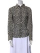 Versace Silk Animal Print Button-Up Top