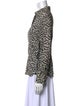 Versace Silk Animal Print Button-Up Top