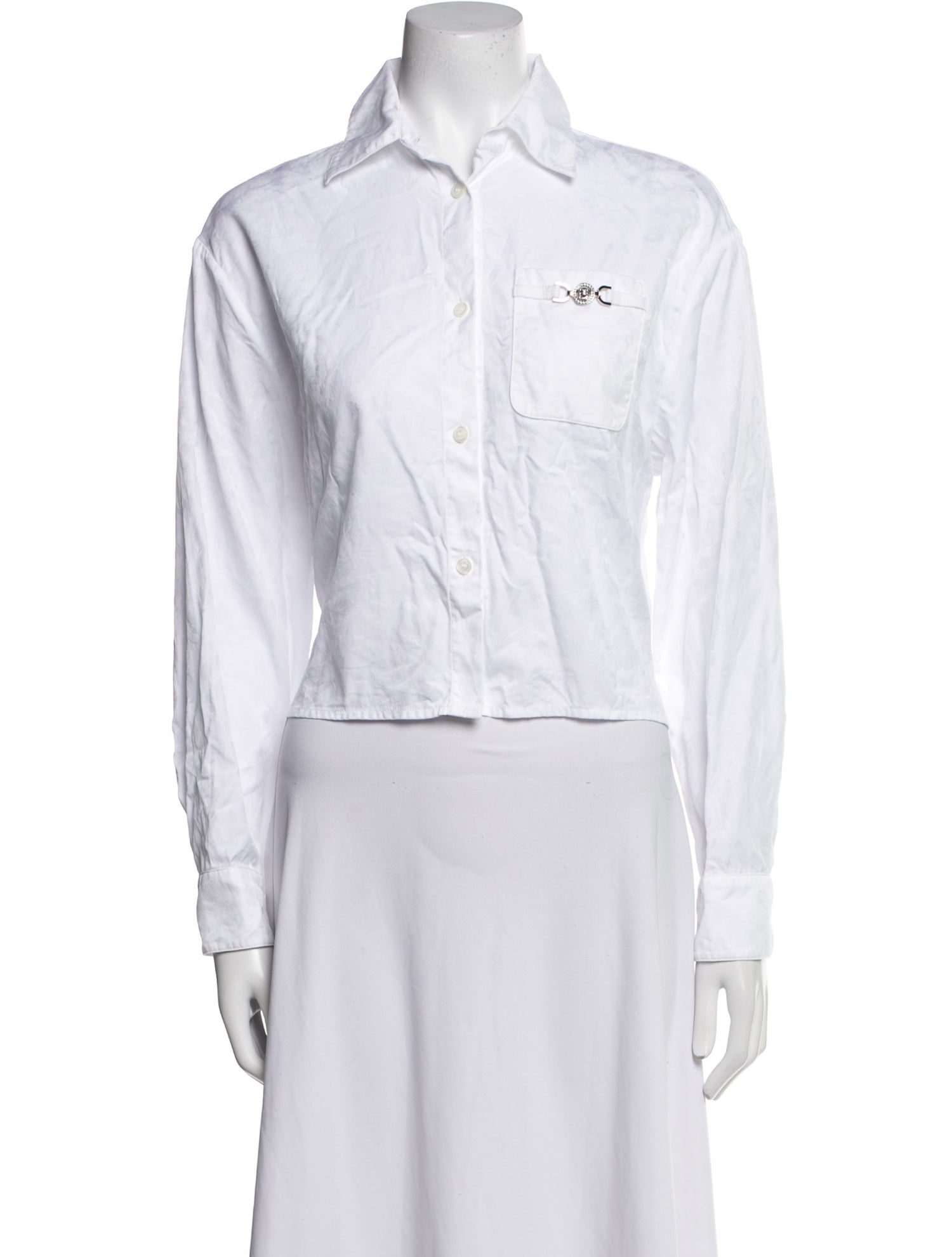 Versace Long Sleeve Crop Top