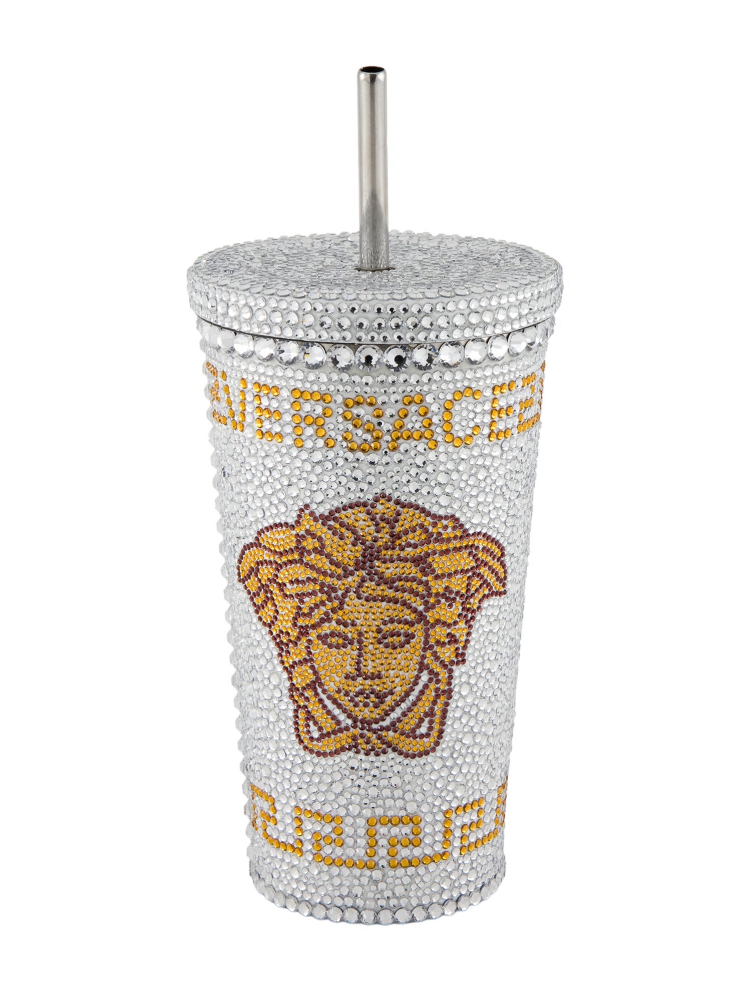 Versace Medusa Crystal Studded Travel Cup