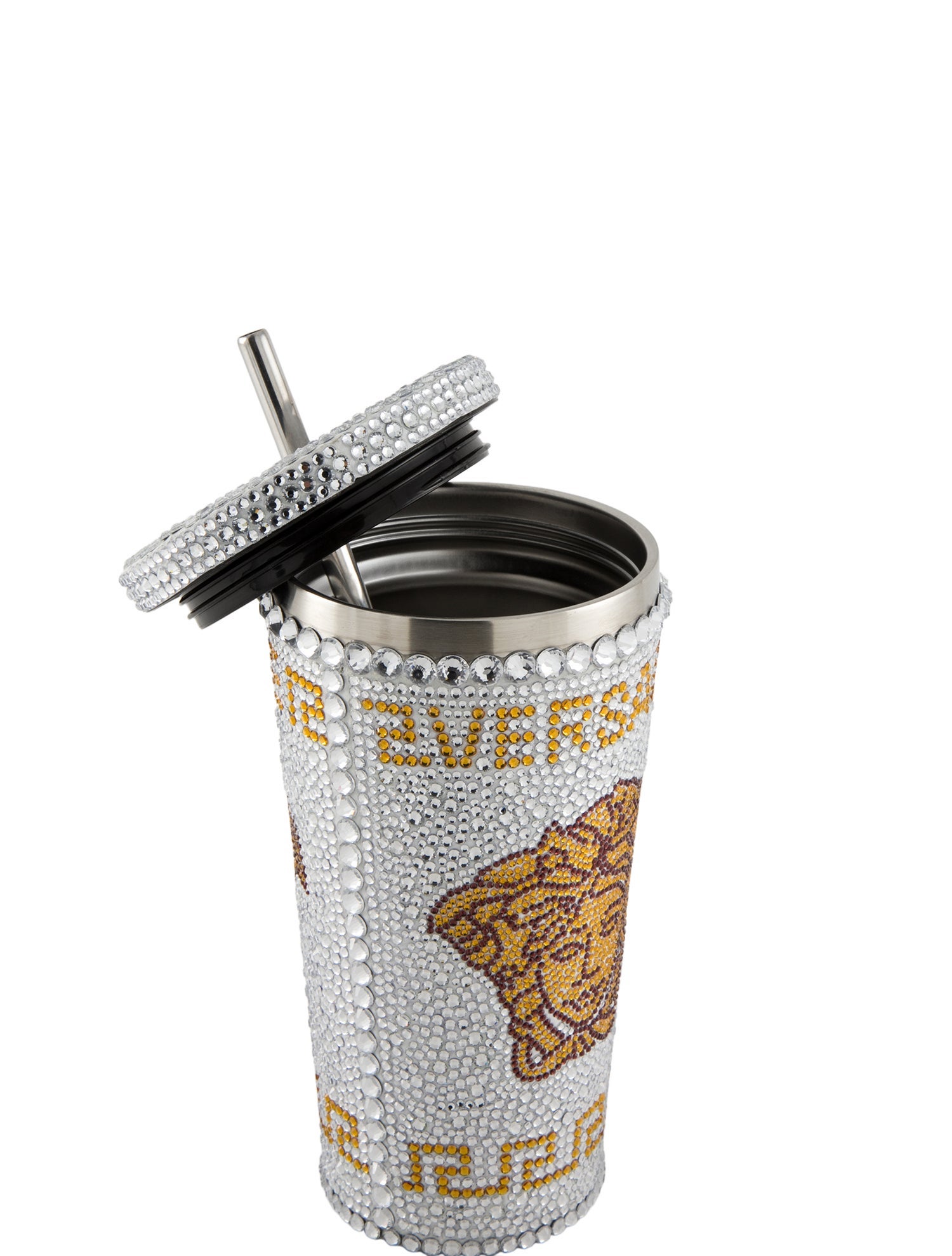 Versace Medusa Crystal Studded Travel Cup