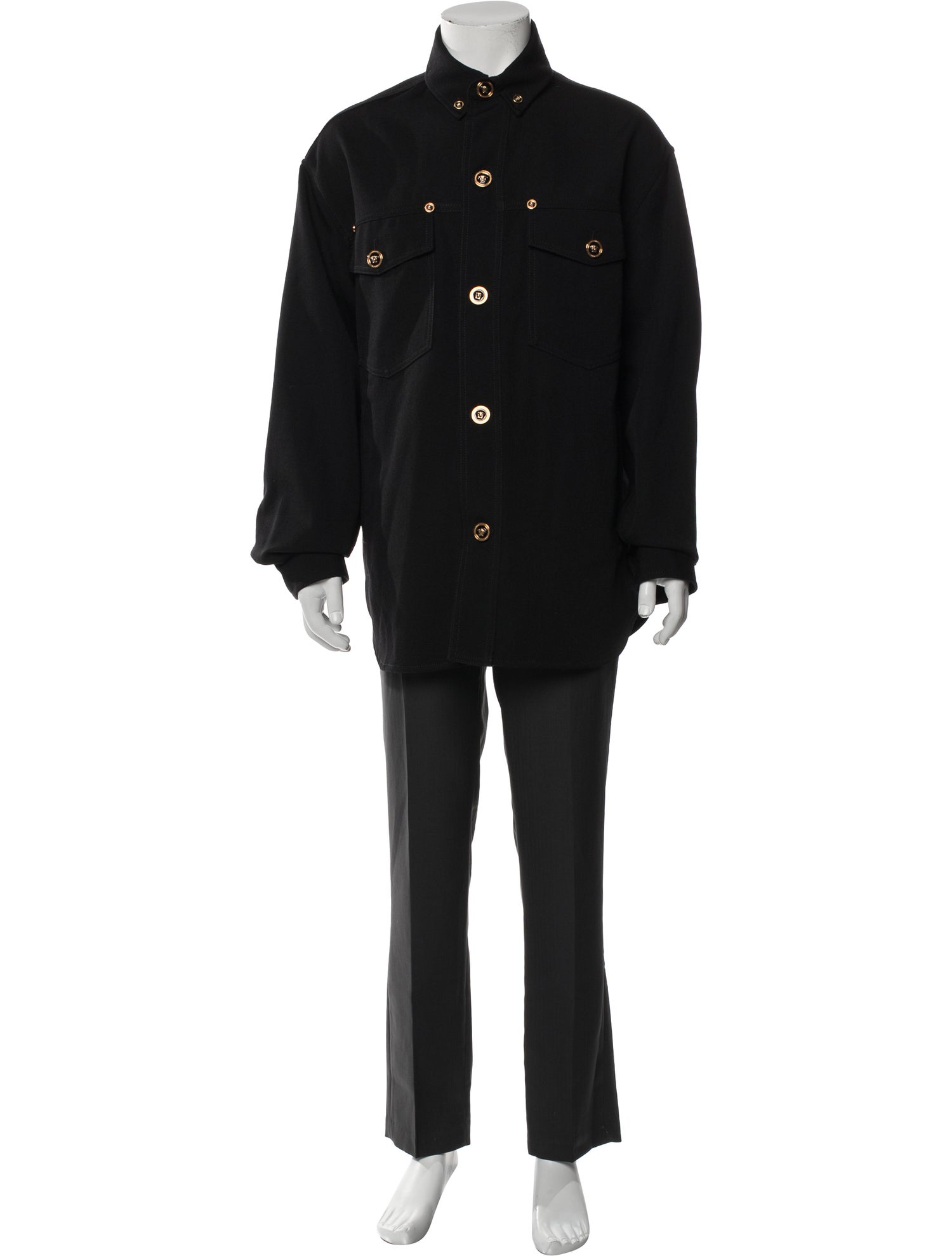 Versace Virgin Wool Long Sleeve Shirt