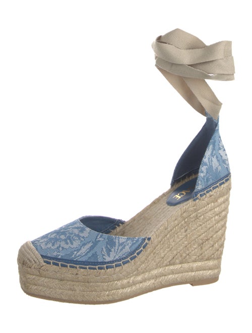 Versace Canvas Printed D'Orsay Pumps