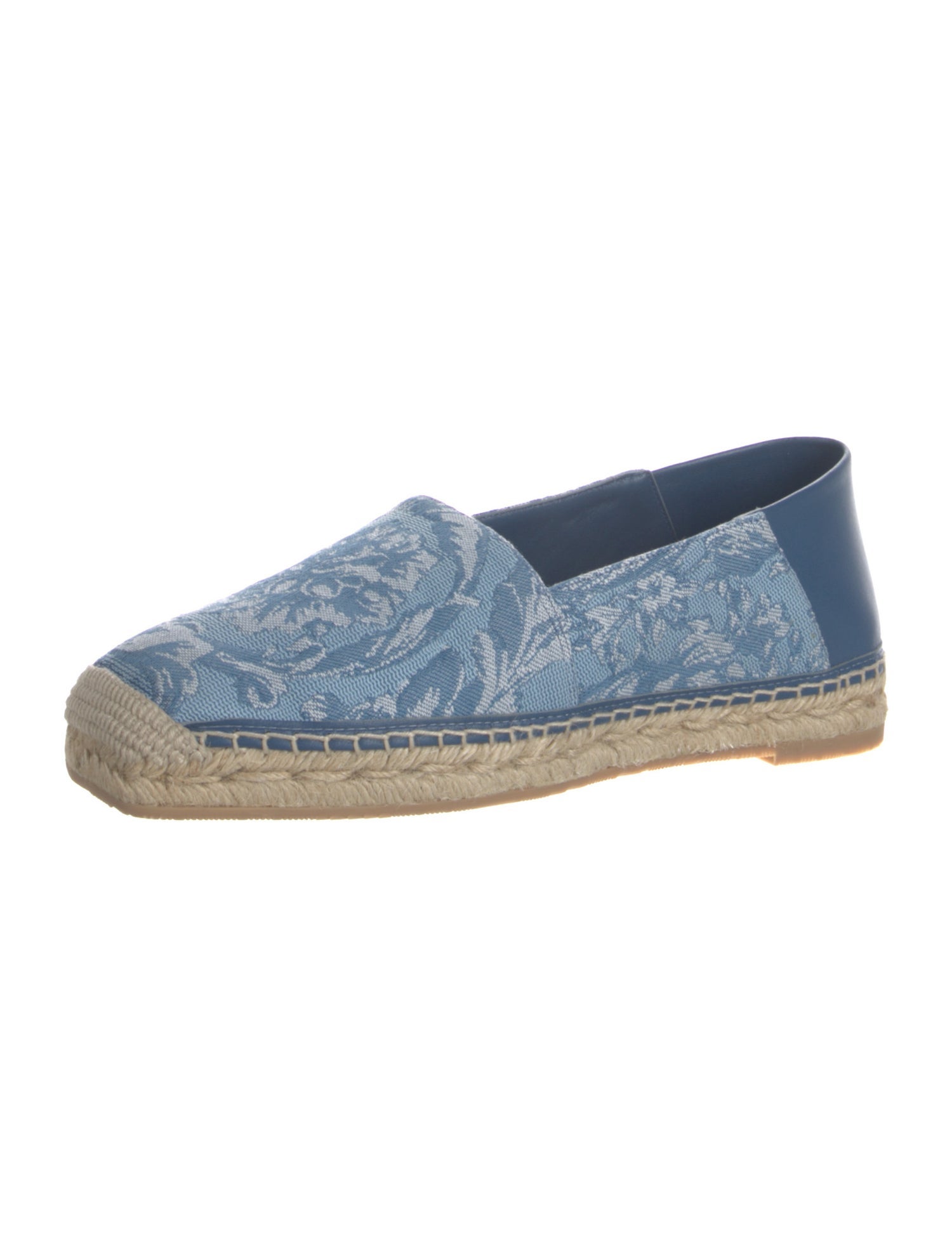 Versace Denim Floral Print Espadrilles