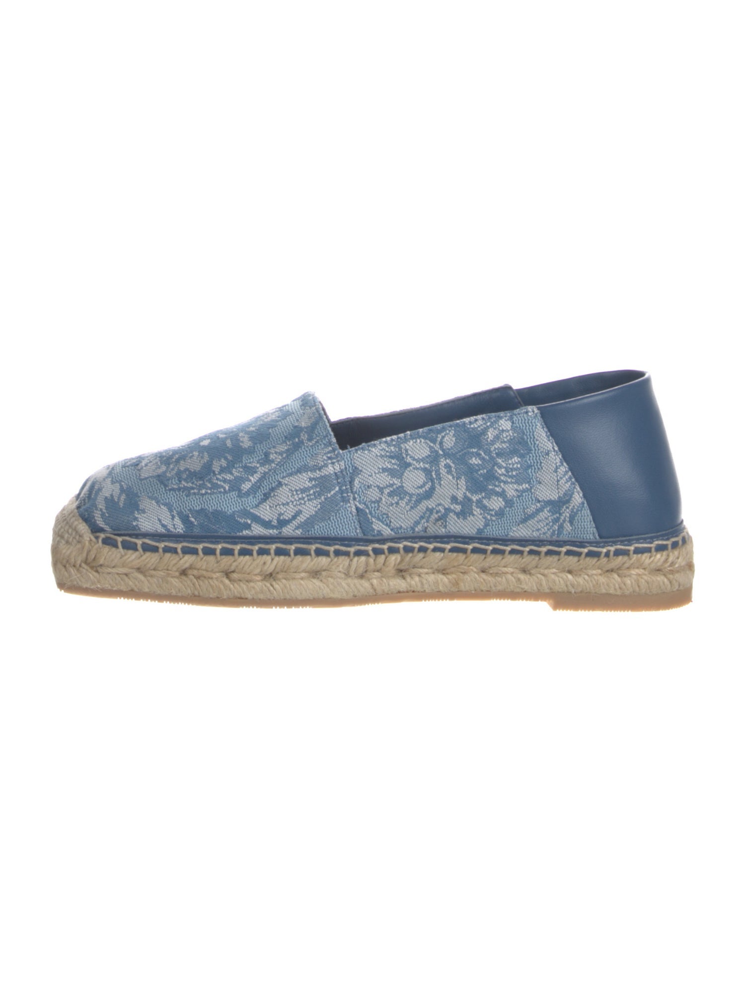Versace Denim Floral Print Espadrilles