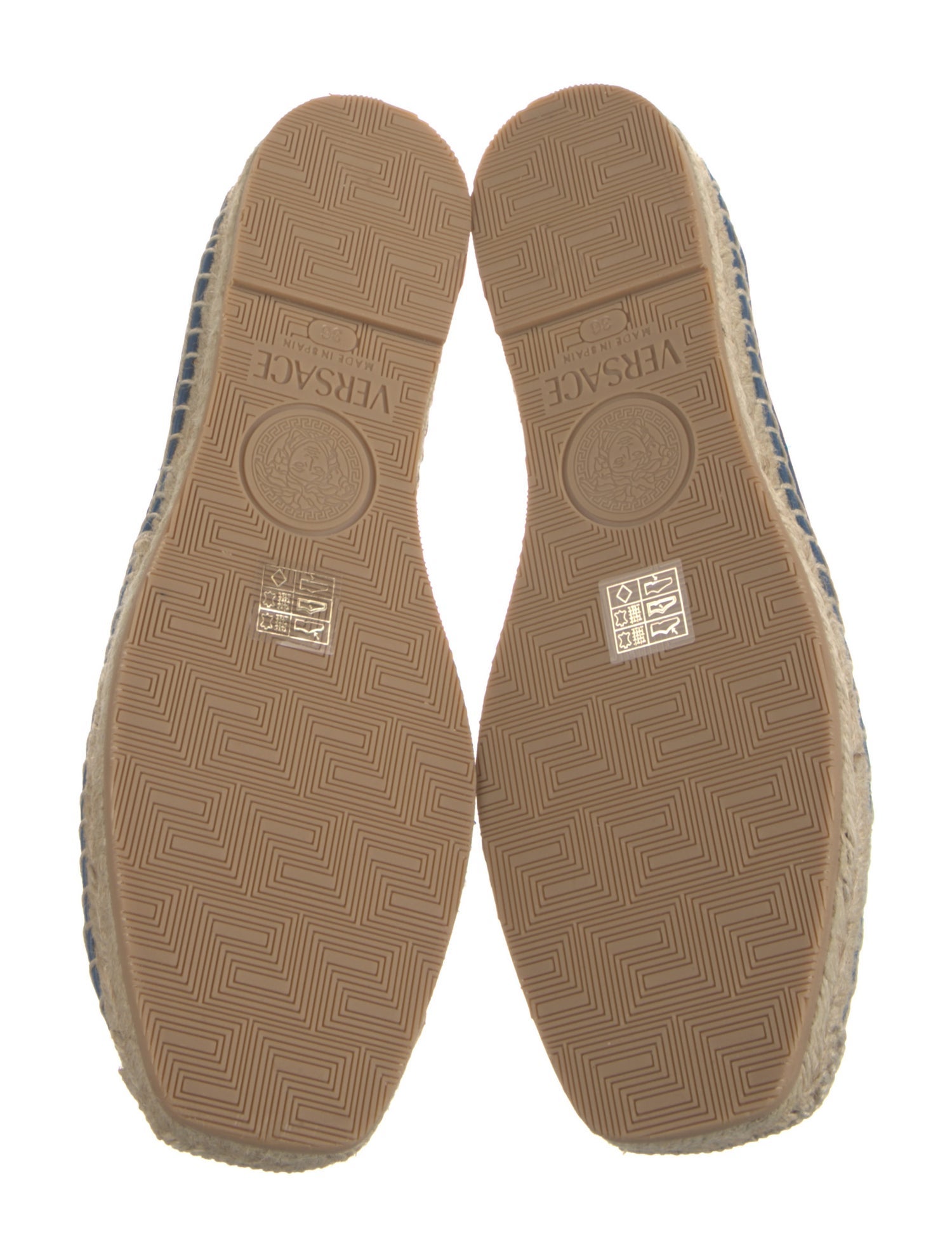 Versace Denim Floral Print Espadrilles