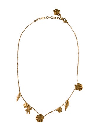 Versace Medusa & Seashell Station Necklace