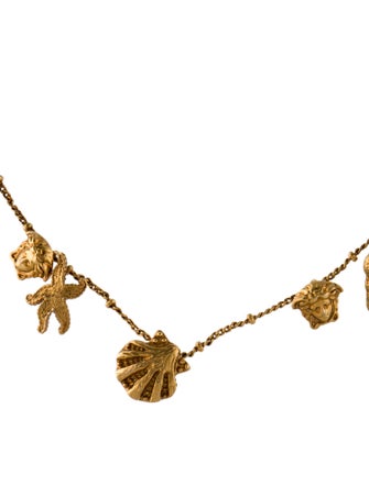 Versace Medusa & Seashell Station Necklace