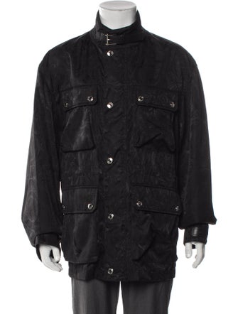Versace Plaid Print Utility Jacket