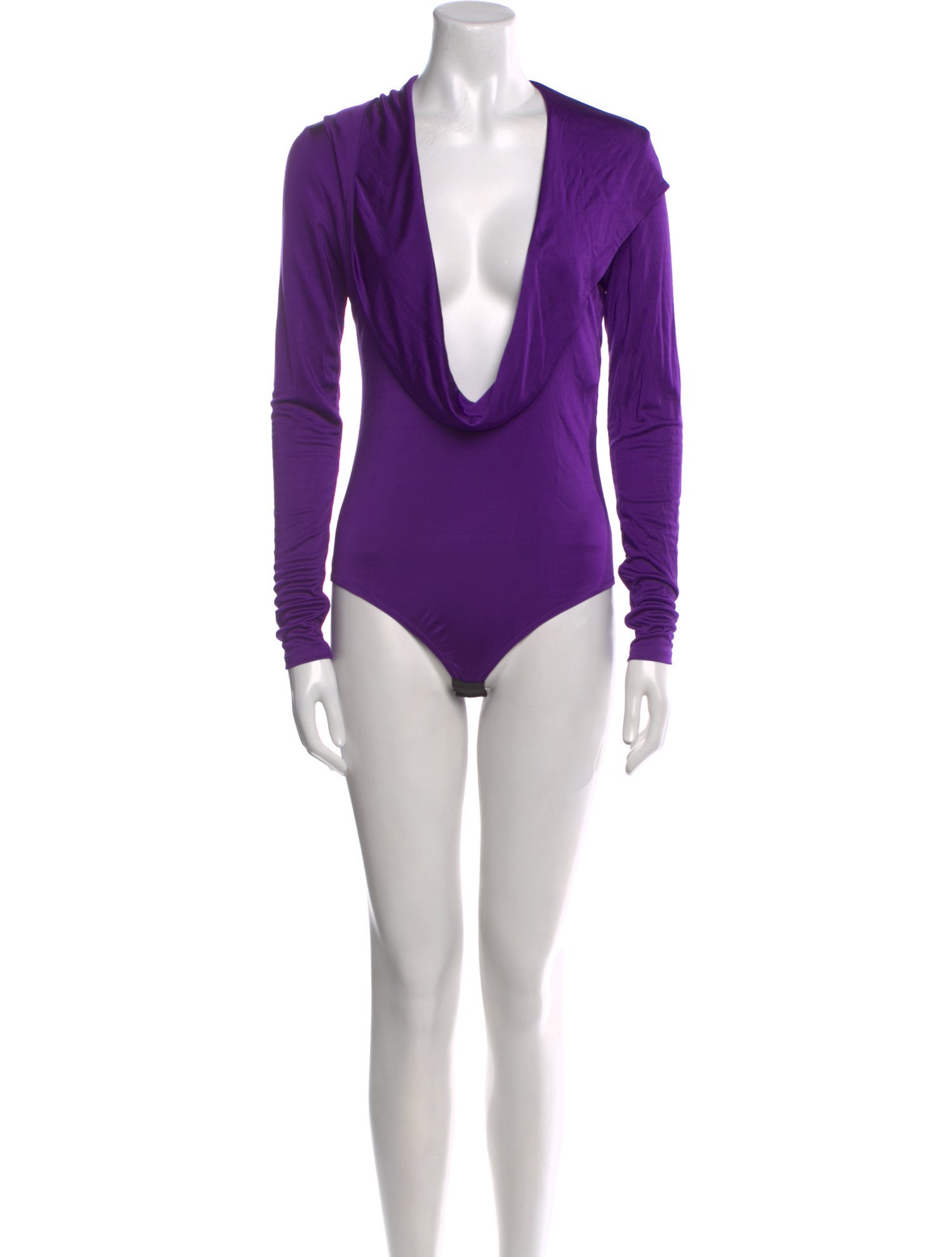 Versace Nylon Cowl Neck Bodysuit