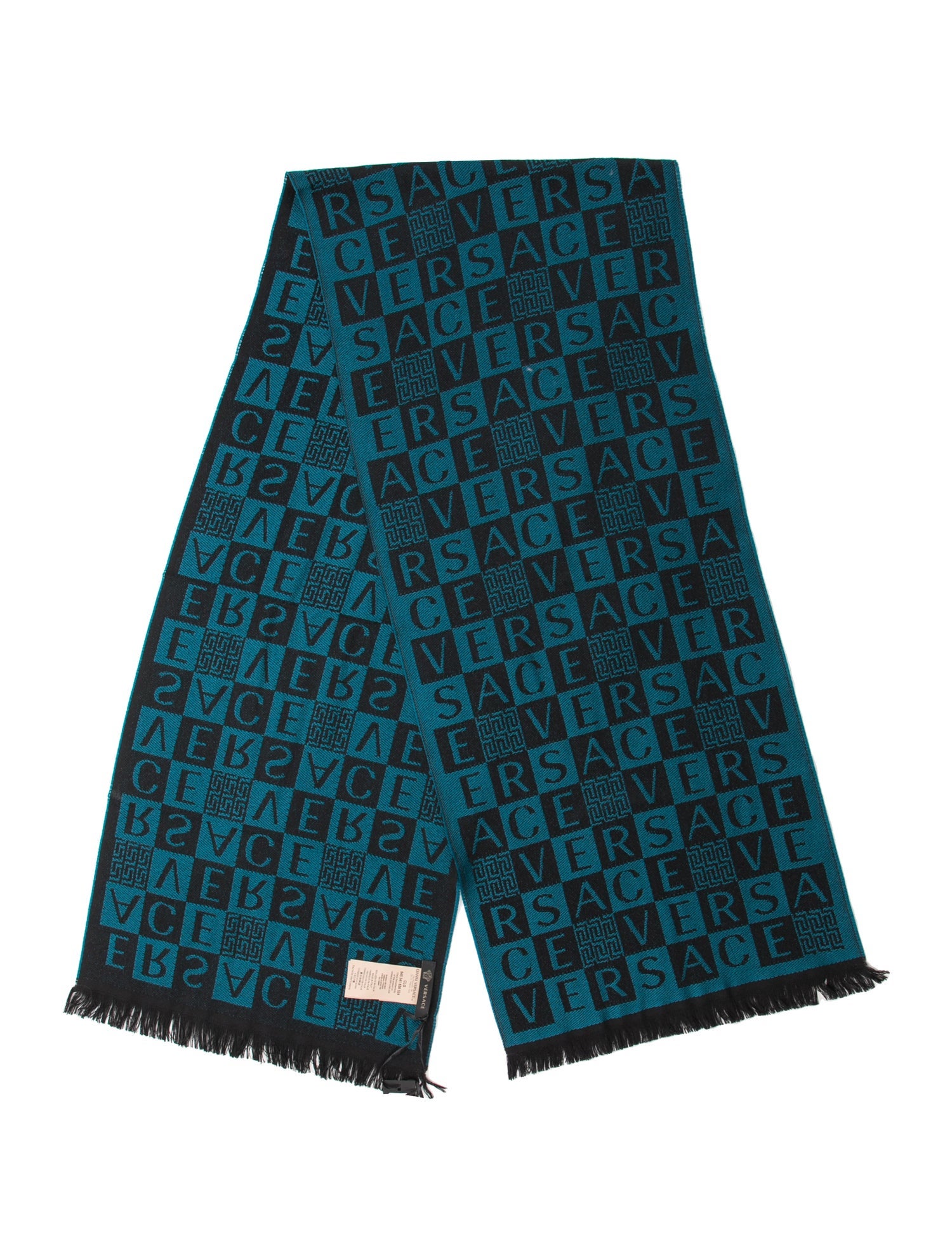 Versace Wool Printed Scarf w/ Tags