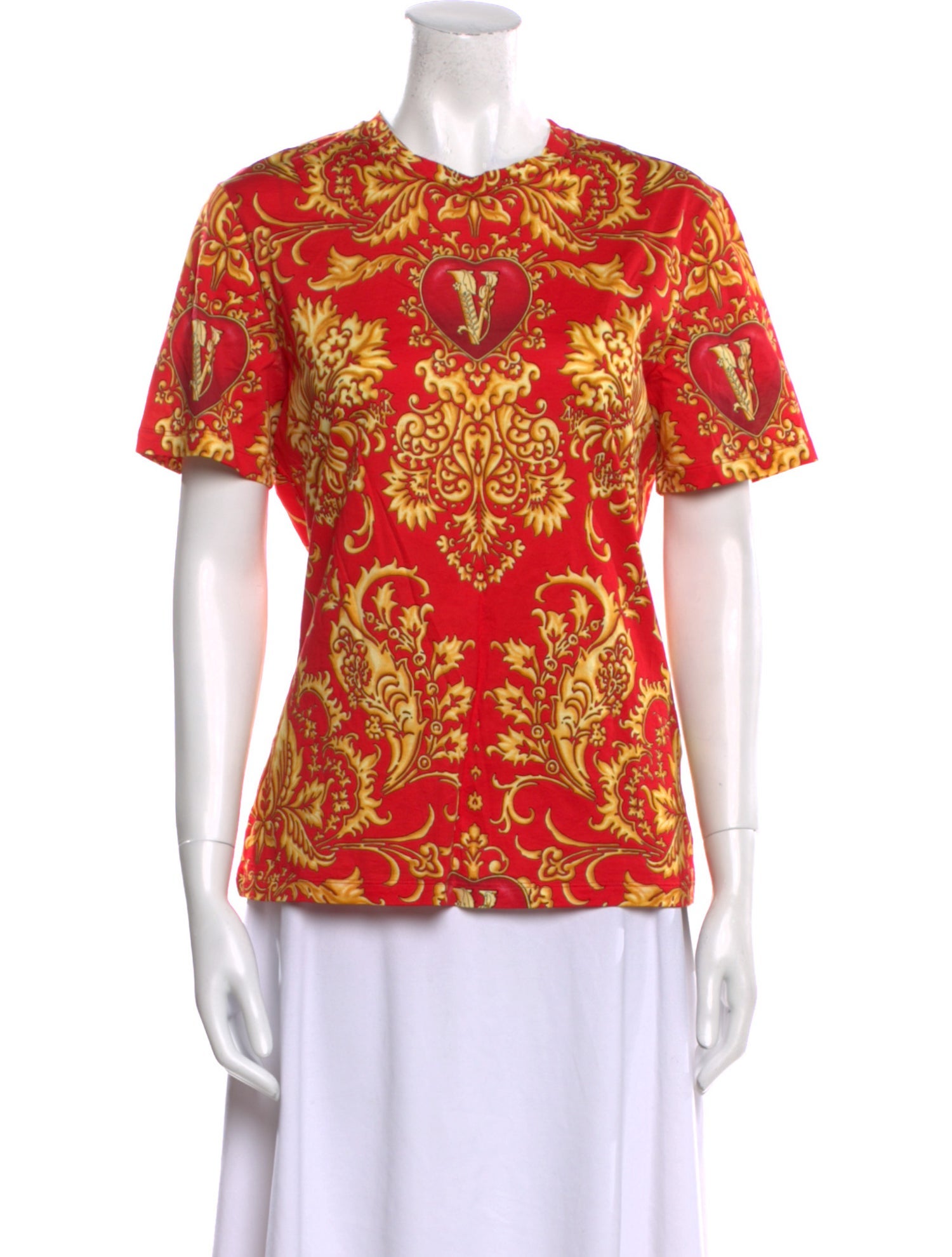 Versace Printed Crew Neck T-Shirt w/ Tags