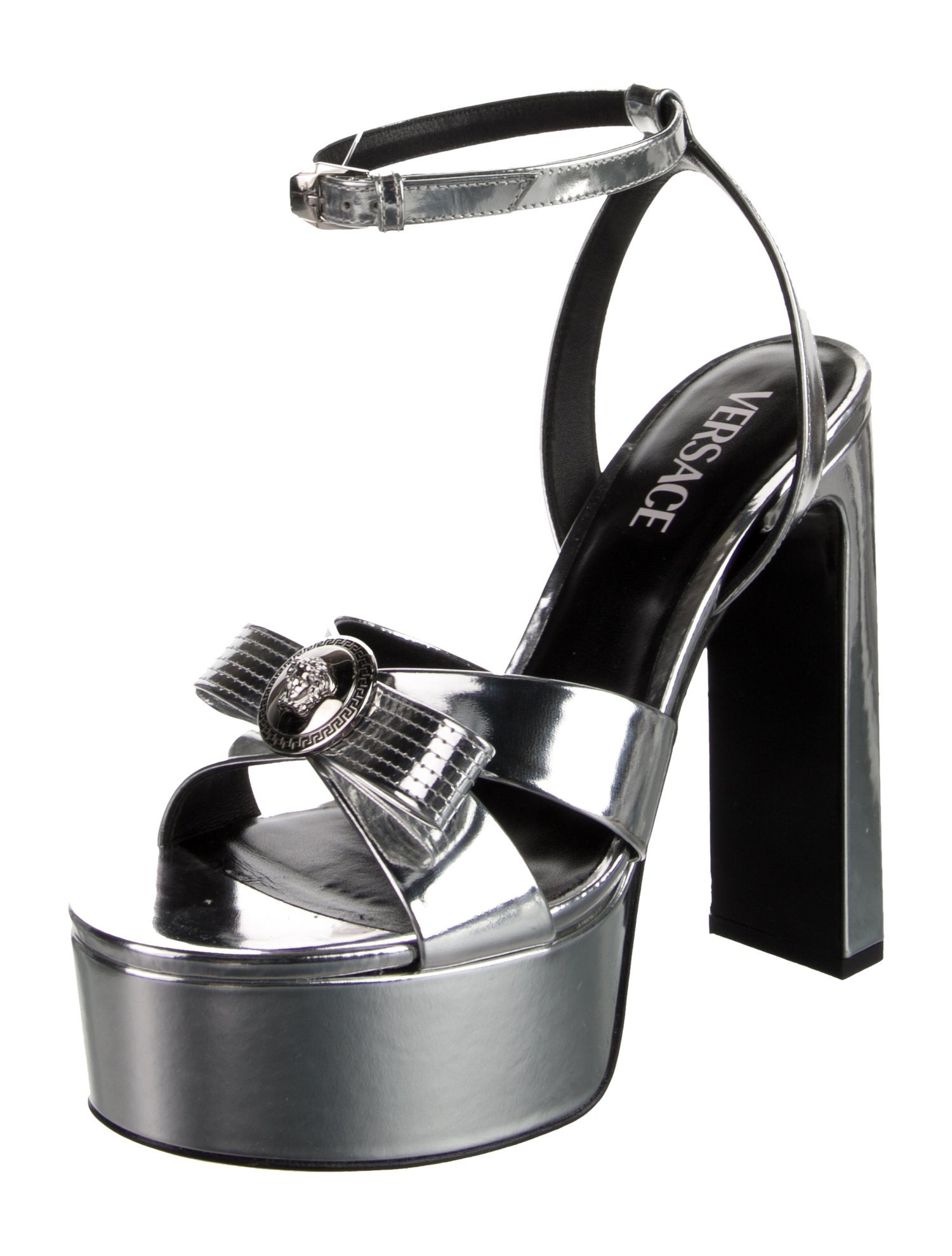 Versace Medusa Insignia Leather Sandals