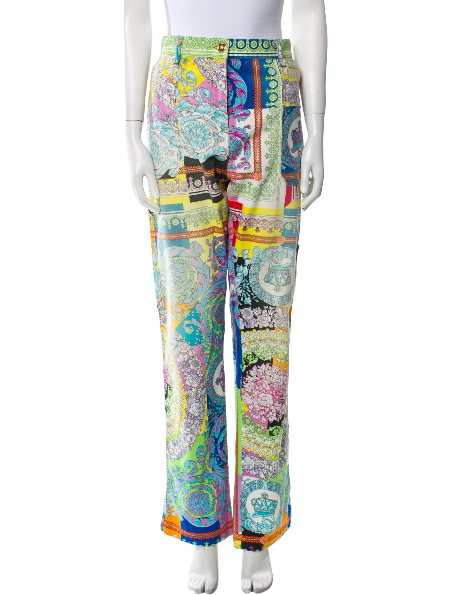 Versace Printed Straight Leg Pants