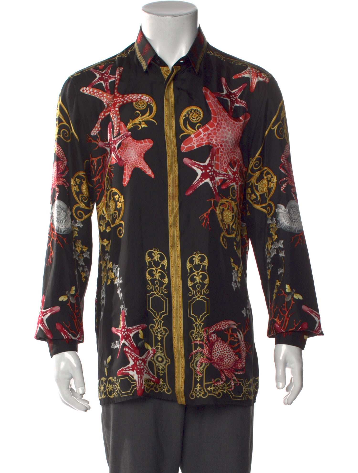 Versace Printed Long Sleeve Shirt