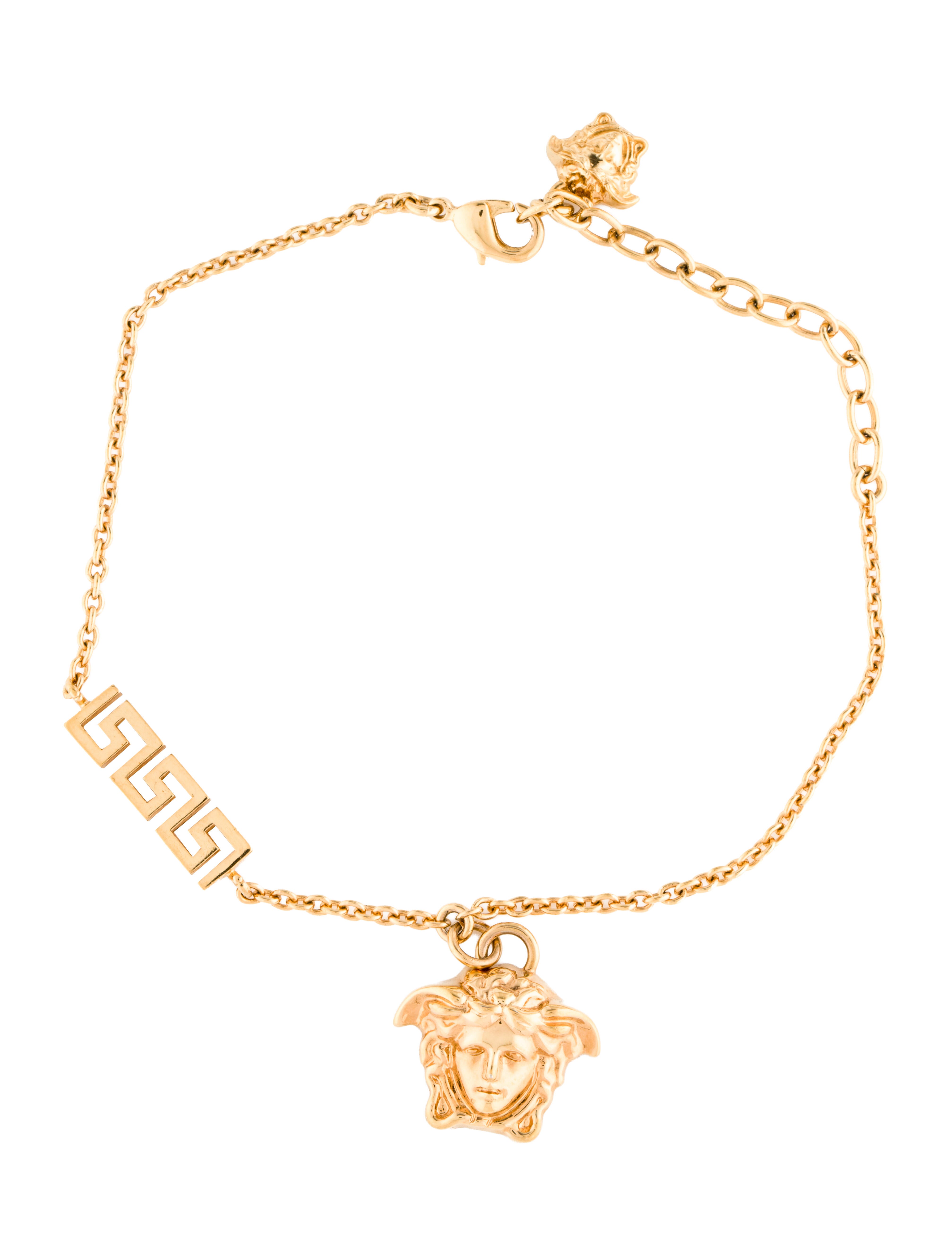 Versace Medusa Charm & Greek Motif Anklet