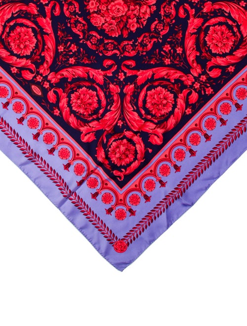 Versace Silk Floral Print Scarf