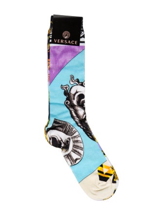Versace Pattern Print Knit Socks