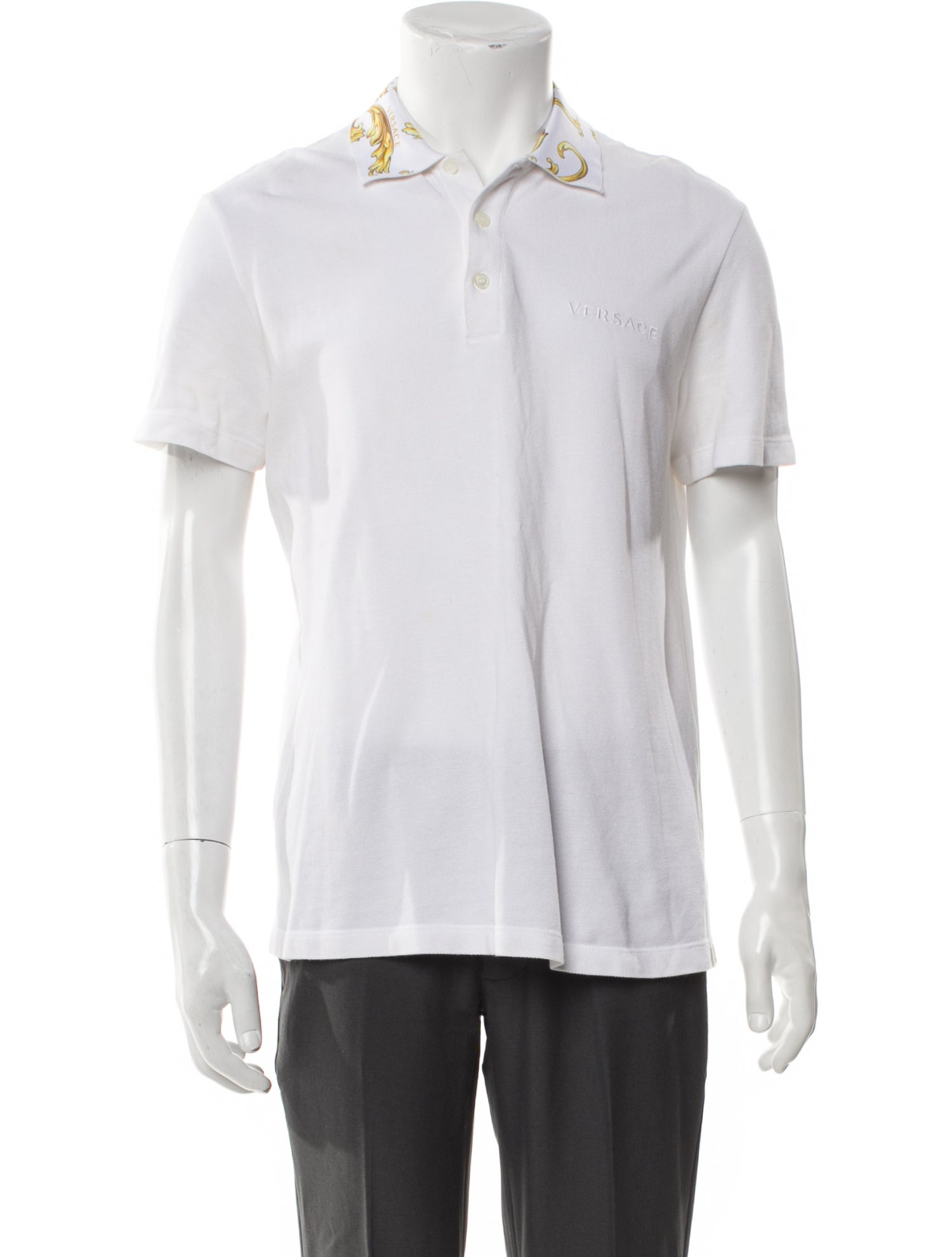 Versace V-Neck Short Sleeve Polo Shirt
