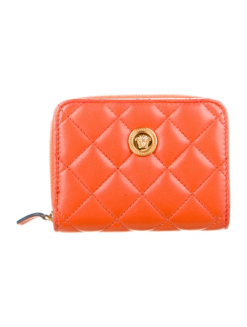 Versace Quilted Pattern Leather Compact Wallet