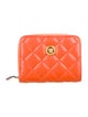 Versace Quilted Pattern Leather Compact Wallet