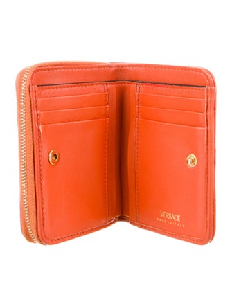 Versace Quilted Pattern Leather Compact Wallet