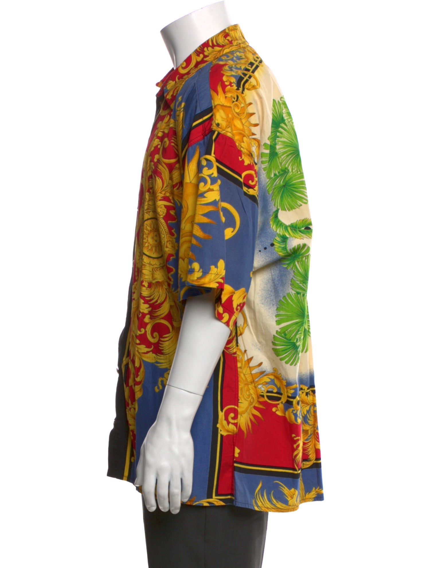 Versace Floral Print Short Sleeve Shirt