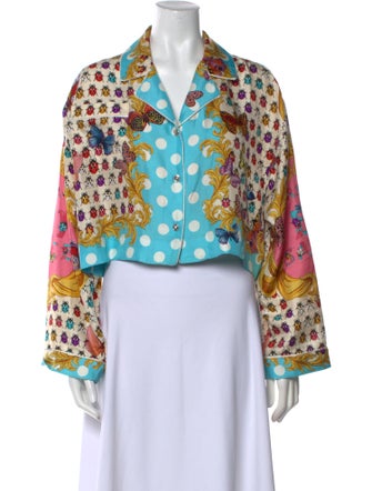 Versace Silk Printed Crop Top