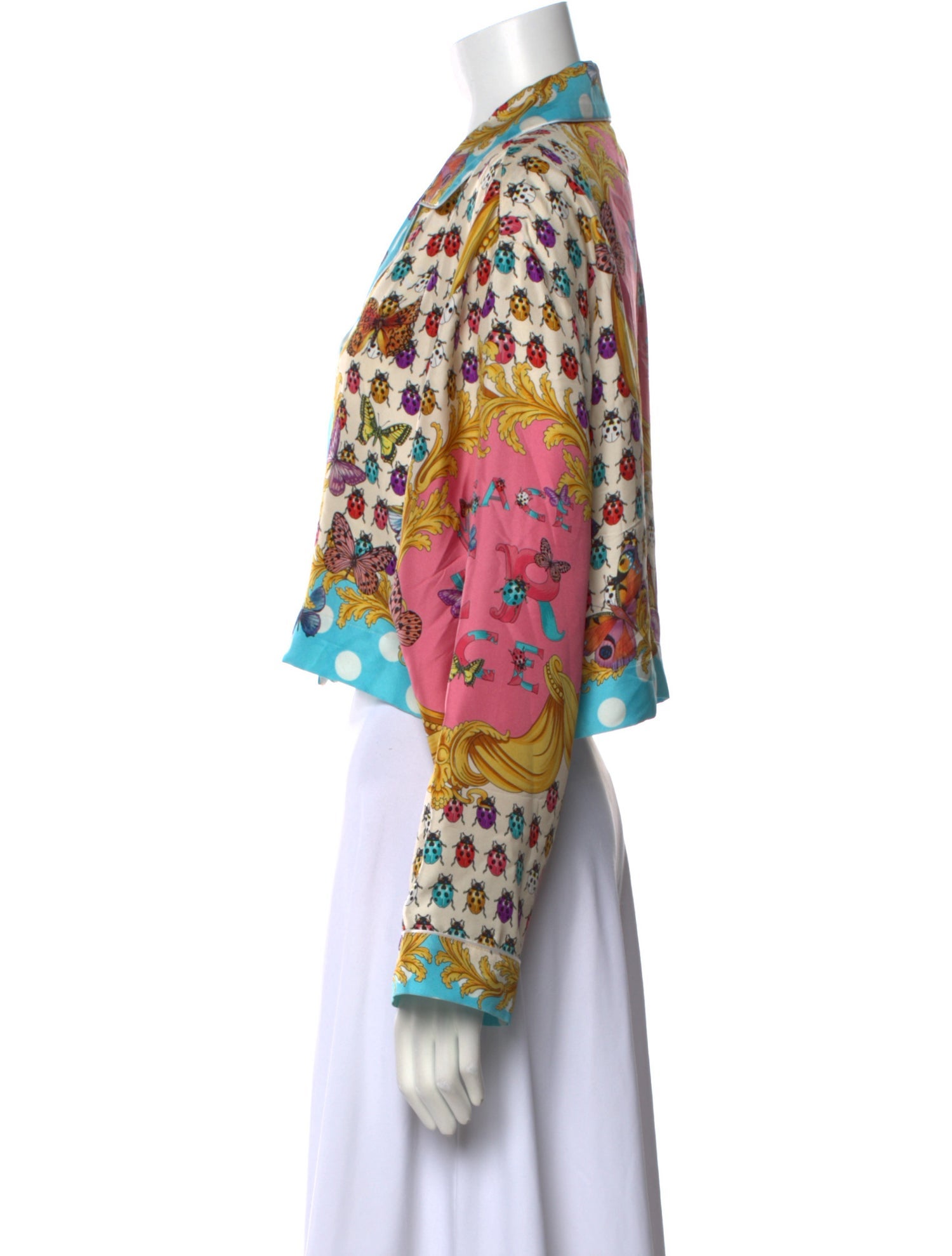 Versace Silk Printed Crop Top