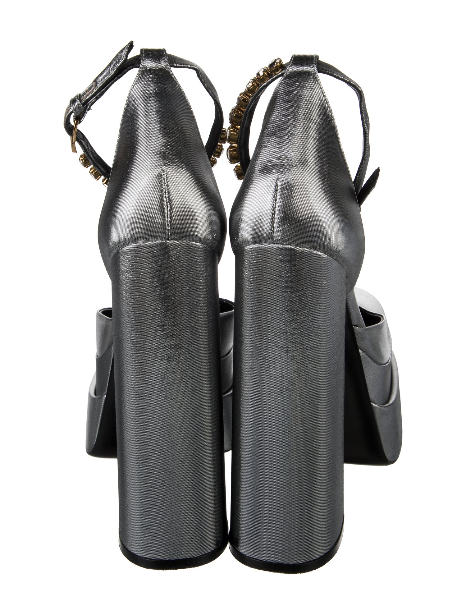 Versace Medusa Insignia Crystal Embellishments D'Orsay Pumps