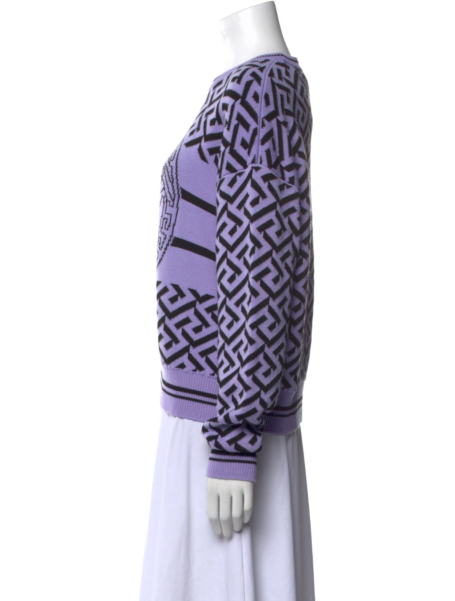 Versace Virgin Wool Printed Sweater w/ Tags