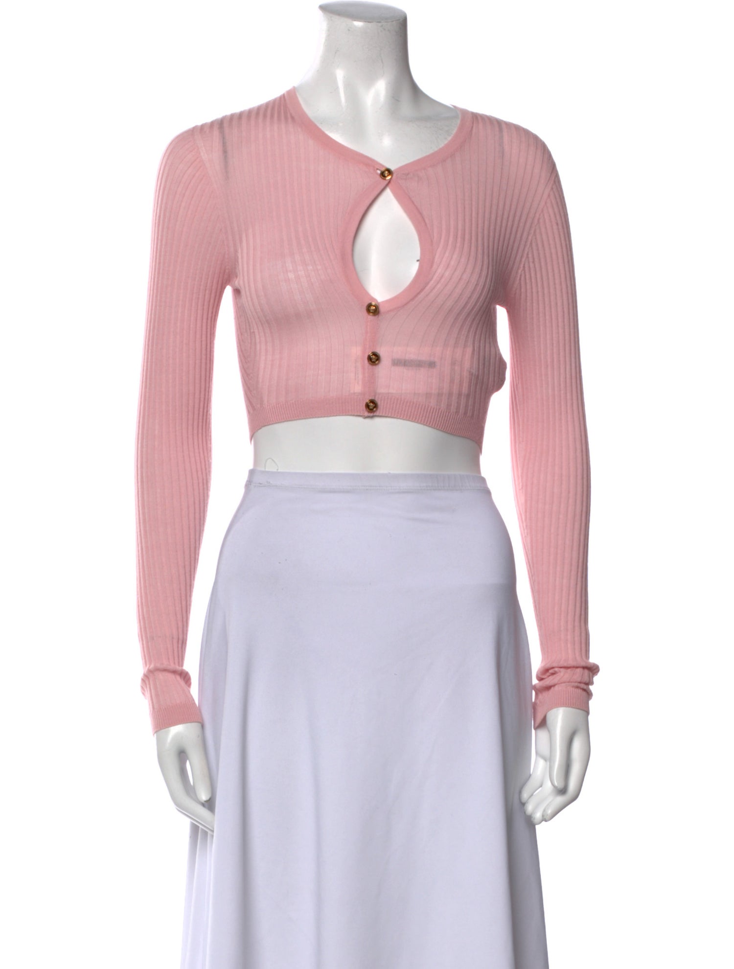 Versace Wool V-Neck Crop Top