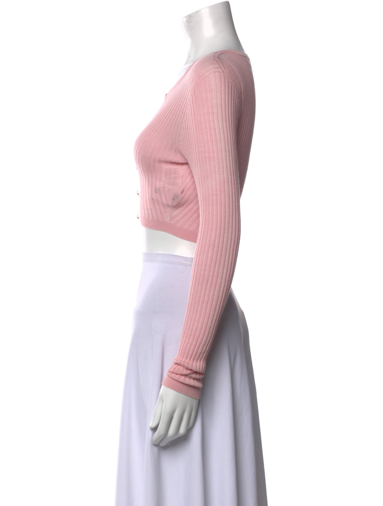 Versace Wool V-Neck Crop Top