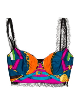 Versace Silk Printed Crop Top