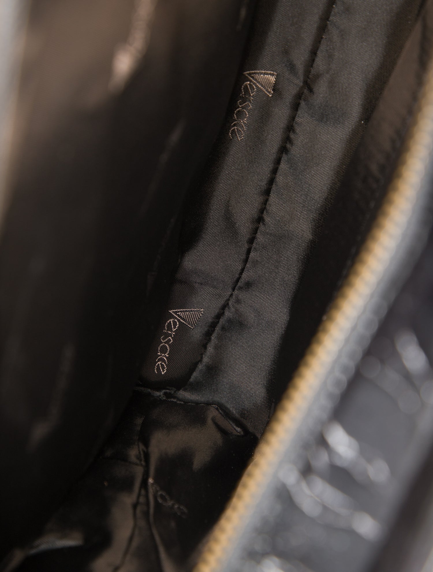 Gianni Versace Embossed Leather Top Handle Bag