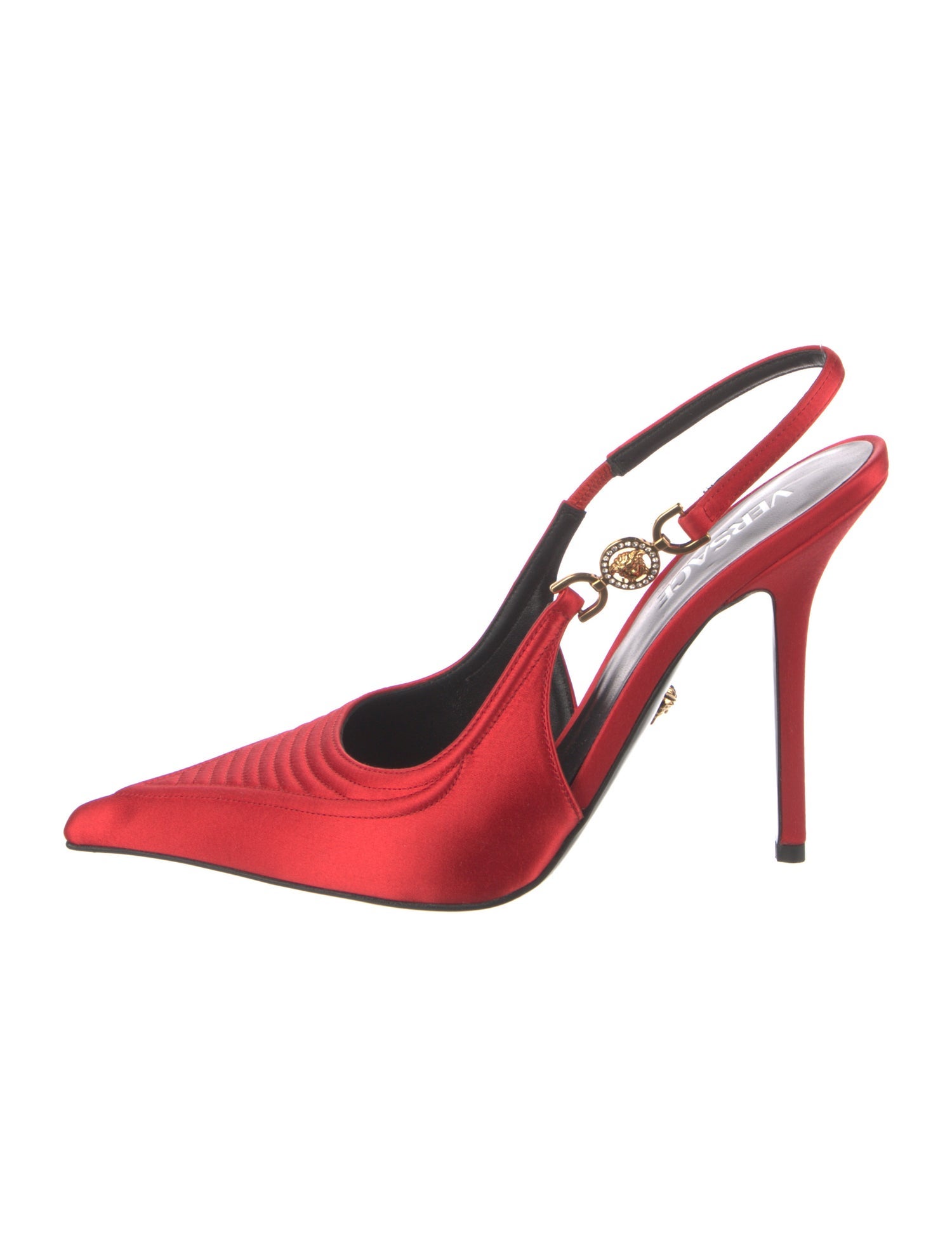 Versace Satin Slingback Pumps w/ Tags