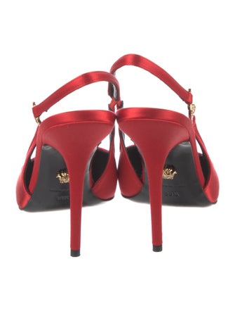Versace Satin Slingback Pumps w/ Tags