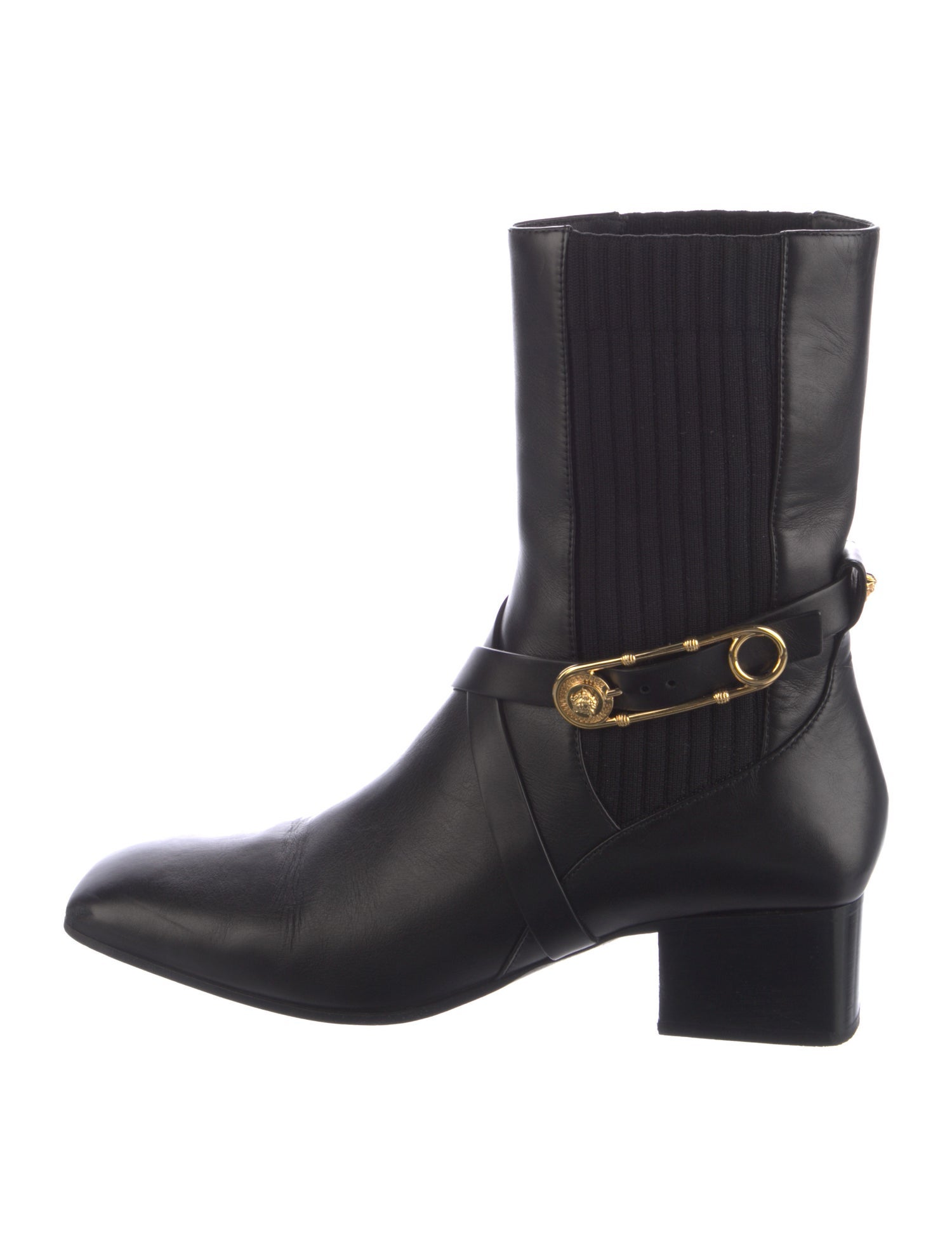 Versace Leather Moto Boots
