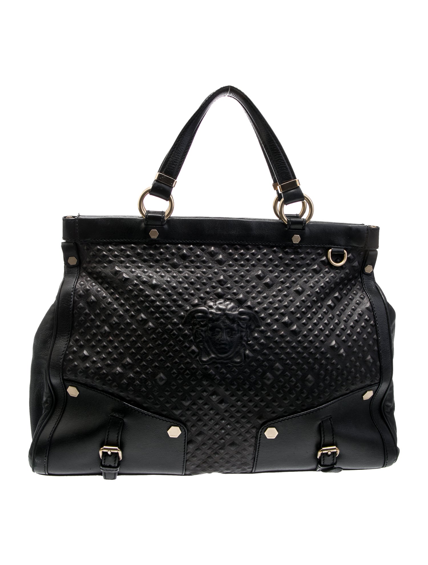 Versace Leather Top Handle Bag