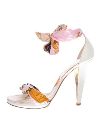 Versace Satin Printed Sandals