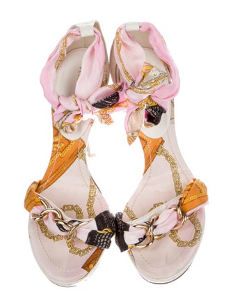 Versace Satin Printed Sandals