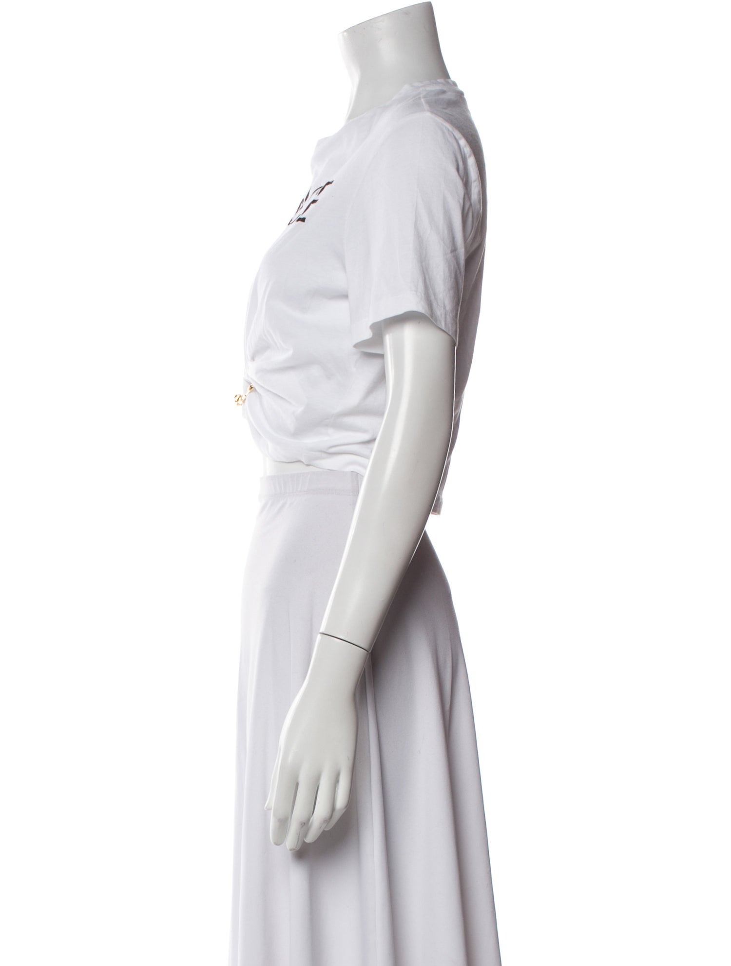 Versace Graphic Print Crew Neck Crop Top