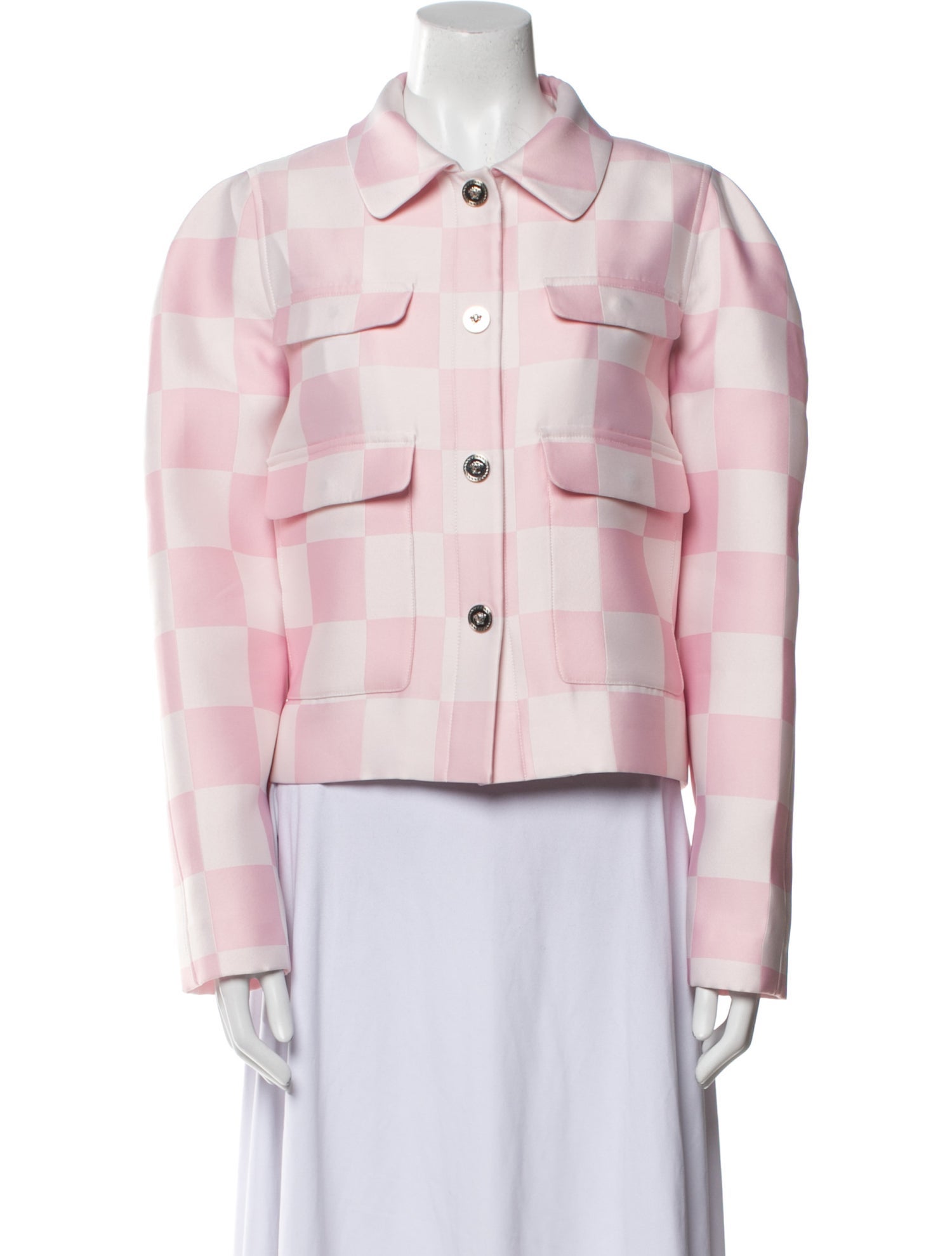 Versace Plaid Print Utility Jacket