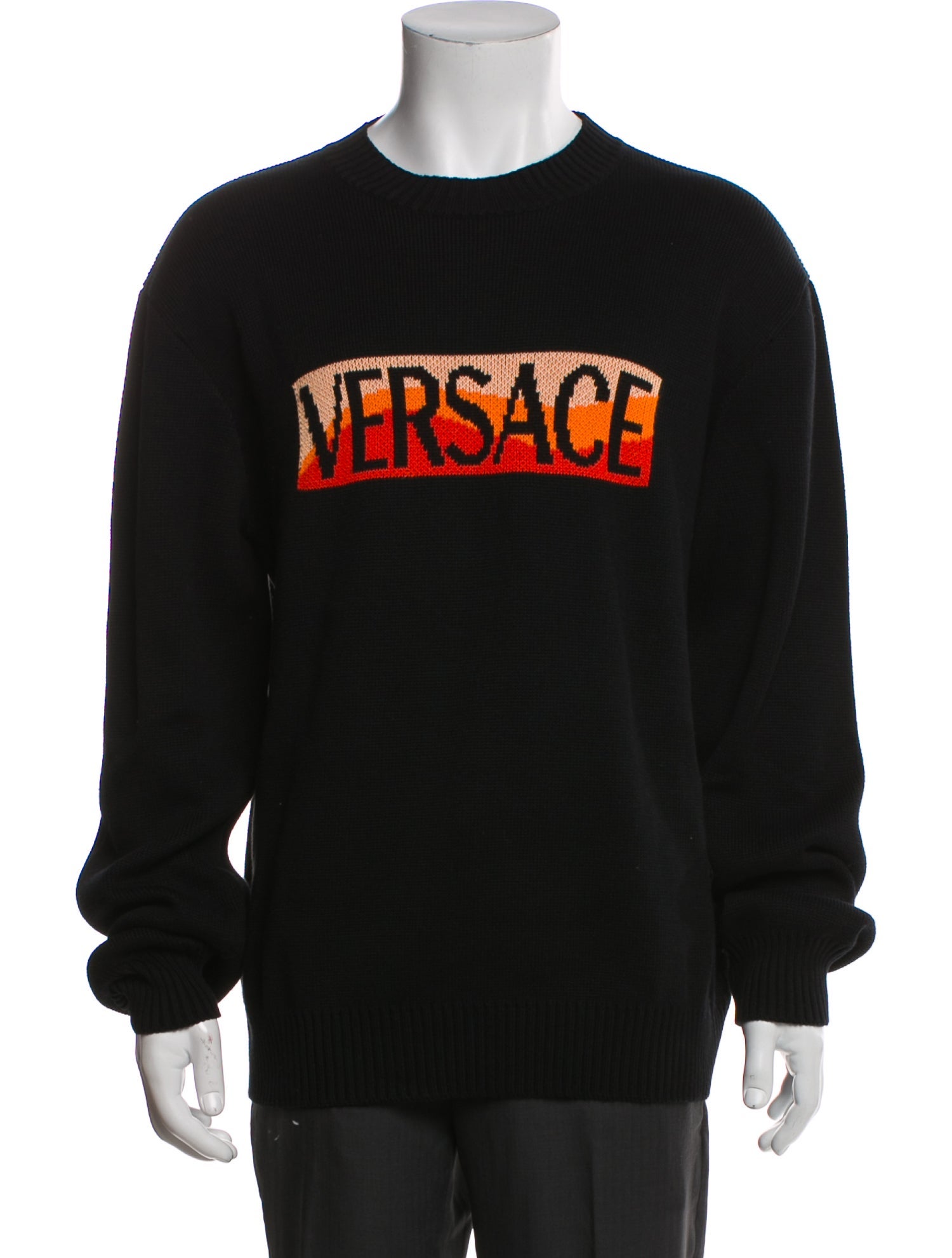 Versace Graphic Print Crew Neck Pullover