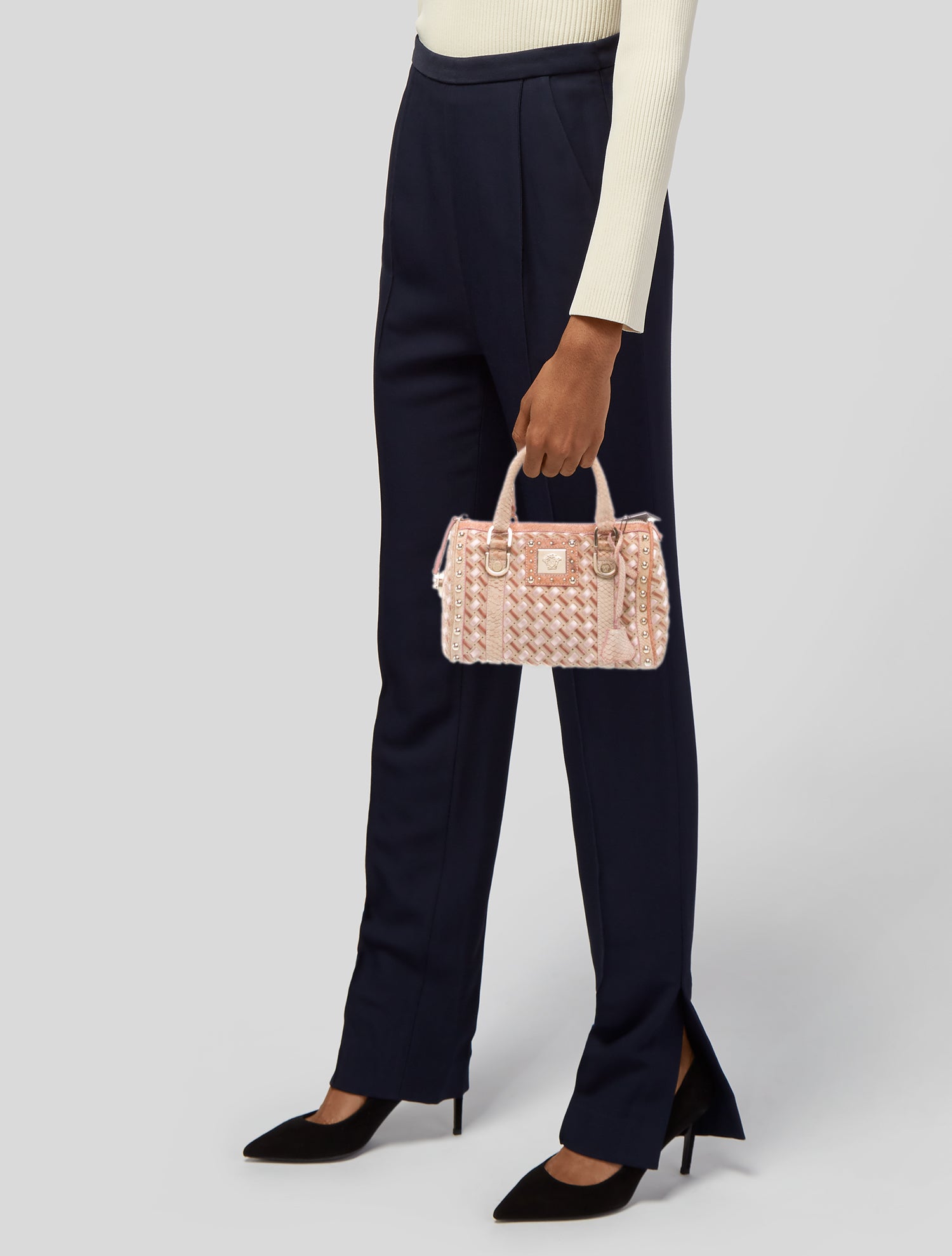 Versace Leather Top Handle Bag Vintage