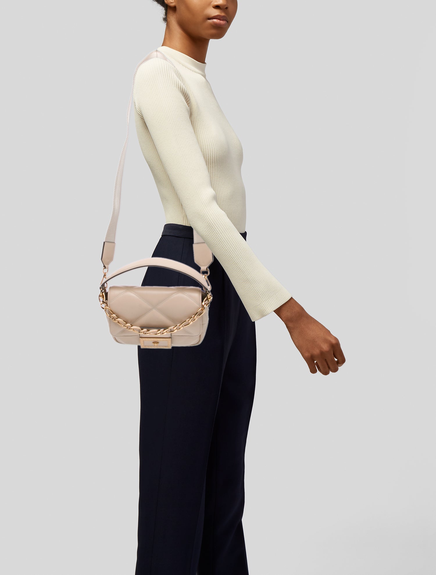 Versace Leather Top Handle Bag