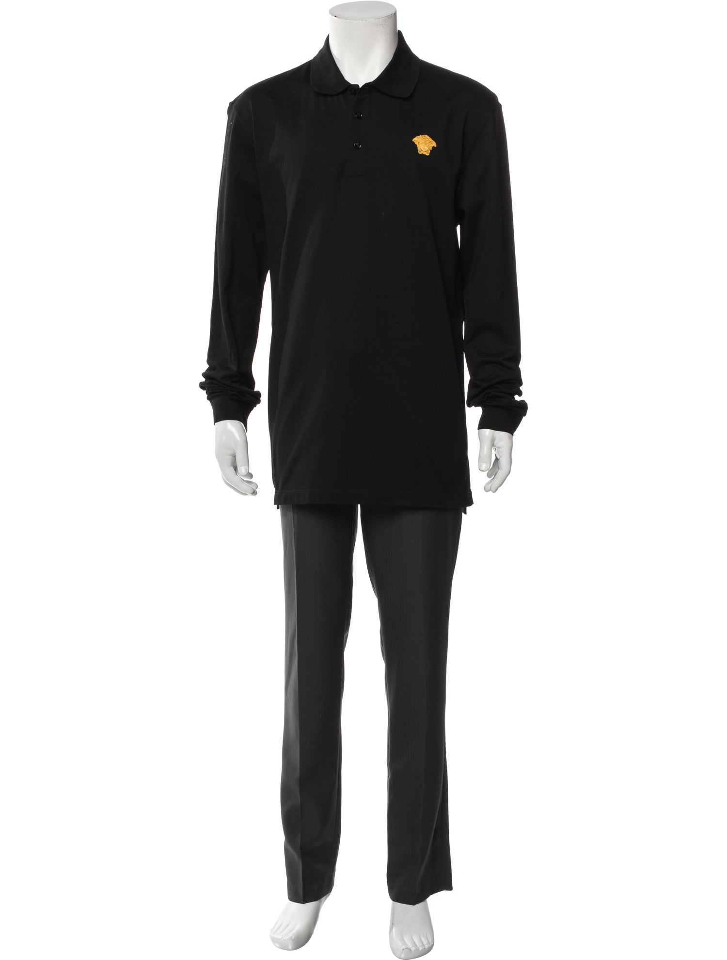 Versace Collar Long Sleeve Polo Shirt